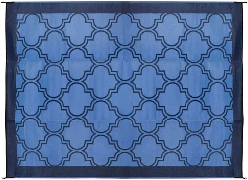 Camco RV Reversible Outdoor Mat – Blue Lattice Design – 6′ x 9′