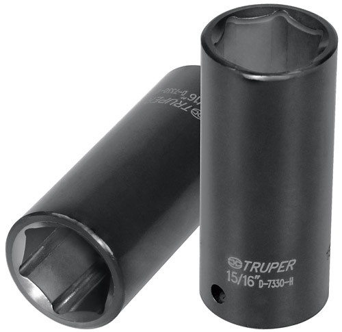Truper 6-Point Deep Impact Sockets, Metric , 19mm Long 6-pt Impact Socket 1/2"dr