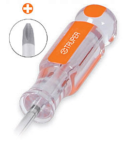 Truper Phillips Screwdrivers, Acetate Handle , 1/8x8" Phillips Screwdriver Trans