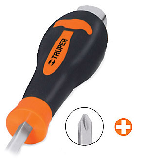 Truper 1/4x6" Phillips Demolition Screwdriver #14149-2 Pack