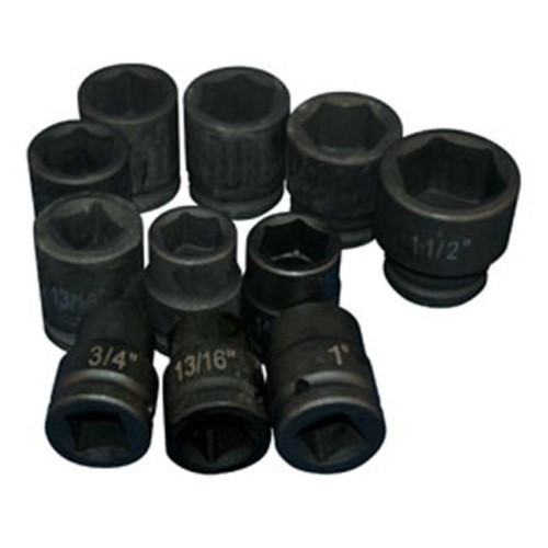 ATD Tools 11 Pc. 3/4" Drive 6 Point SAE Truck Service Impact Socket Set
