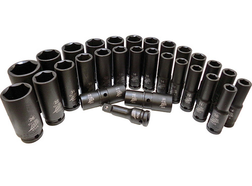 ATD Tools 29 Pc. 1/2" Drive 6 Point SAE and Metric Deep Impact Socket Set