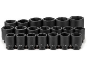 Grey Pneumatic 1" Dr. 20 Pc. Deep Metric Set 45mm to 75mm (9020MD)