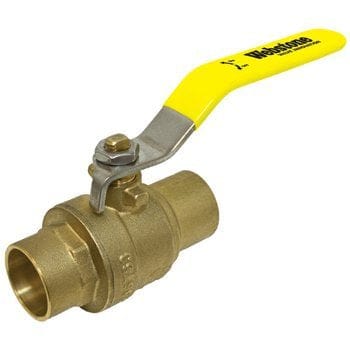 1/2" C x C Full Port Brass Ball Valve W/Stainless Steel Lever