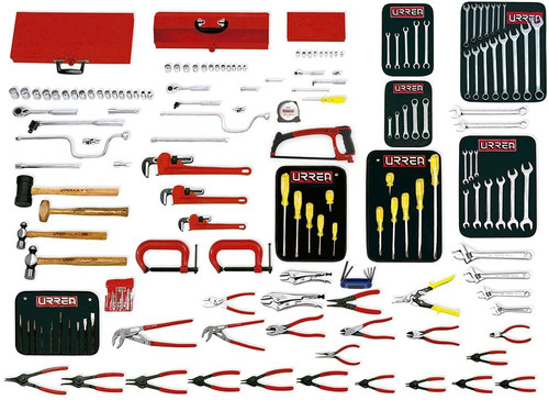 URREA 162 pc Combination industrial intermediate sets with toolbox #99730
