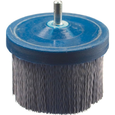 Opens dialog PFERD 84259 2-1/2" x 1/4 Shank Mtd M-BRAD Cup Brush Round Crimped Fill, .022 SiC 320 Grit