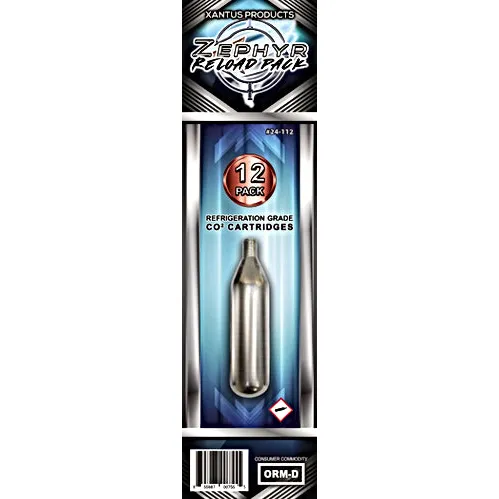 Xantus Products 24-112 Zephyr Reload Pack- Refrigeration Grade CO2 Cartridges (12 pack)