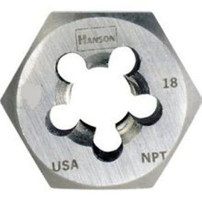 Irwin 3/8"-18 NPT Hexagon Re-threading Pipe Taper Die (7404)