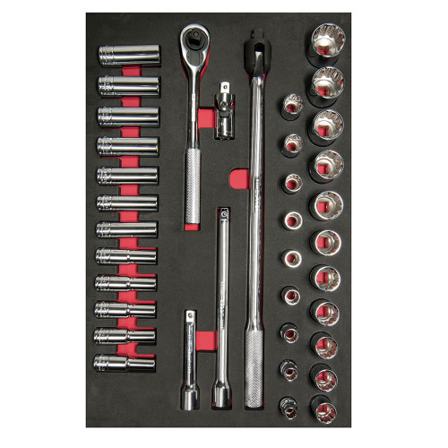 URREA 37 pc 1/2" DRIVE SOCKET SETS WITH ACCESSORIES #CH311