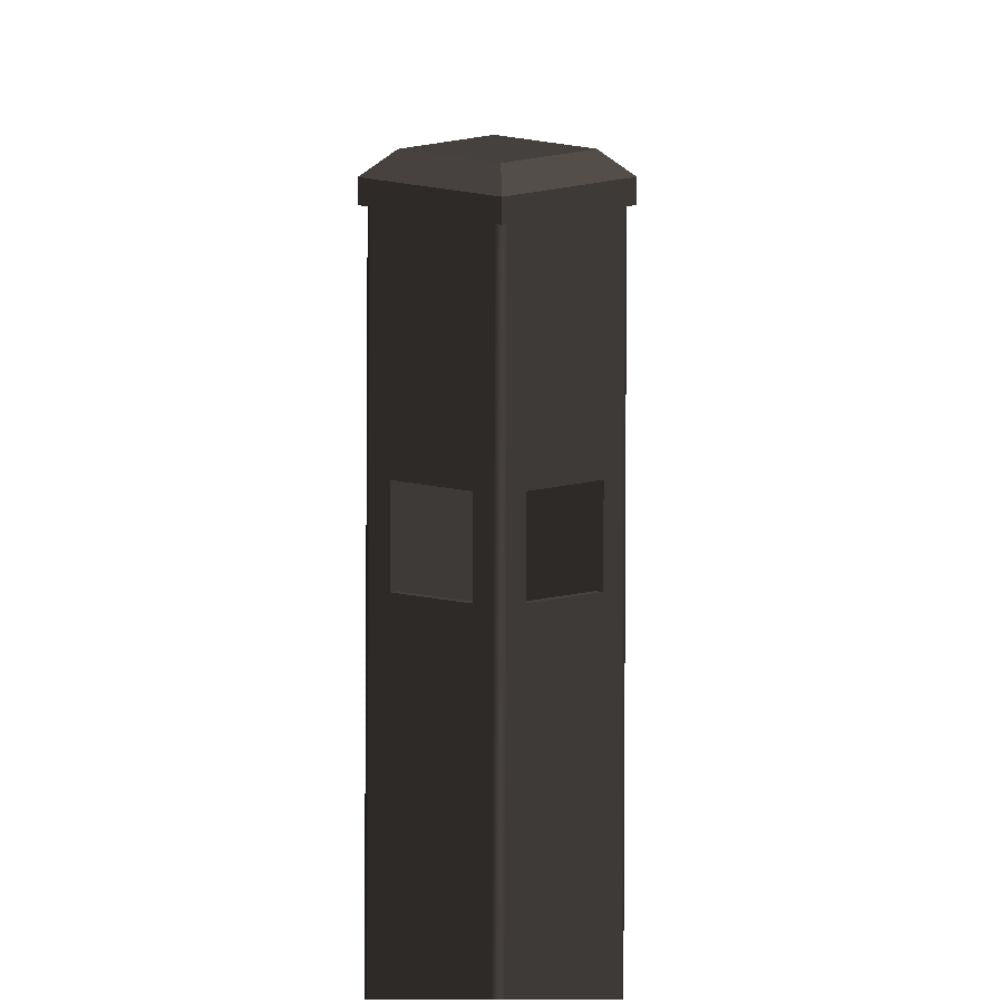 2" x 72'' Residential Corner Post Doggie Picket Flat Head (Bronze)