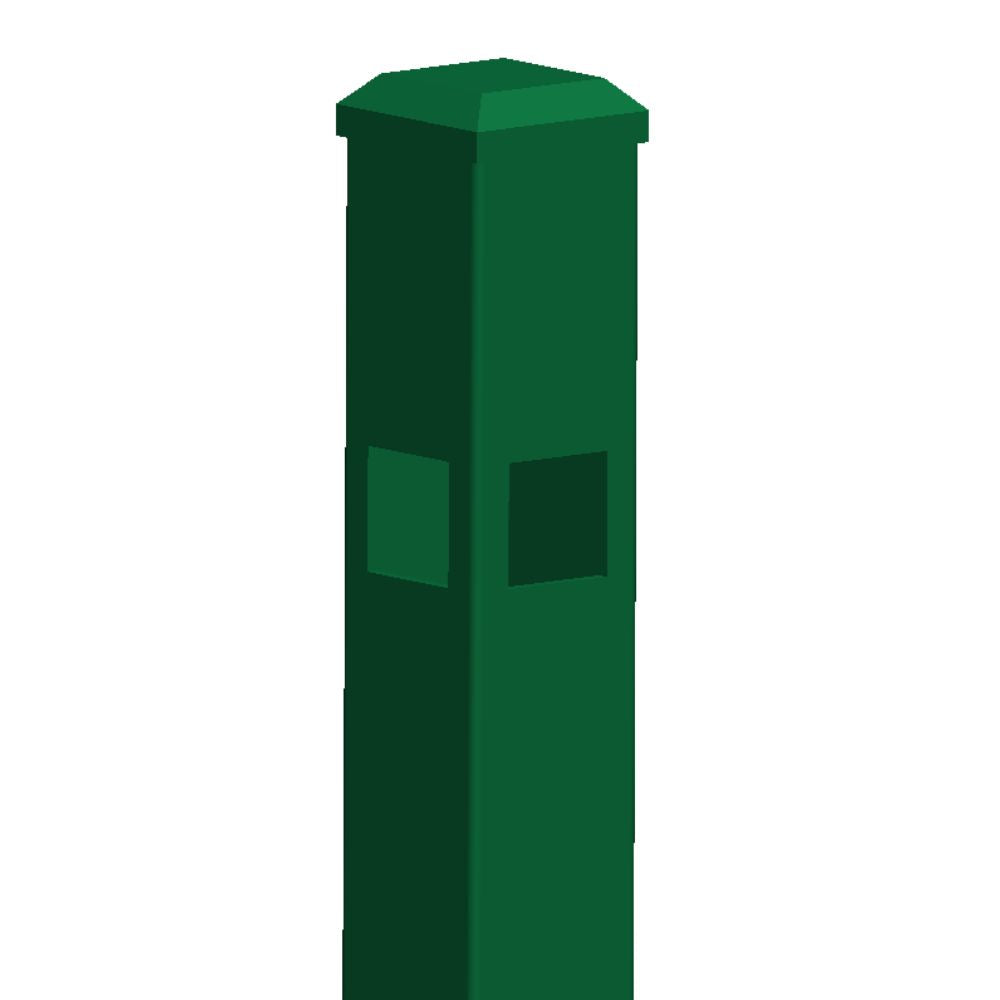 2" x 72'' Residential Corner Post Full Double Picket Spear Head (Green)