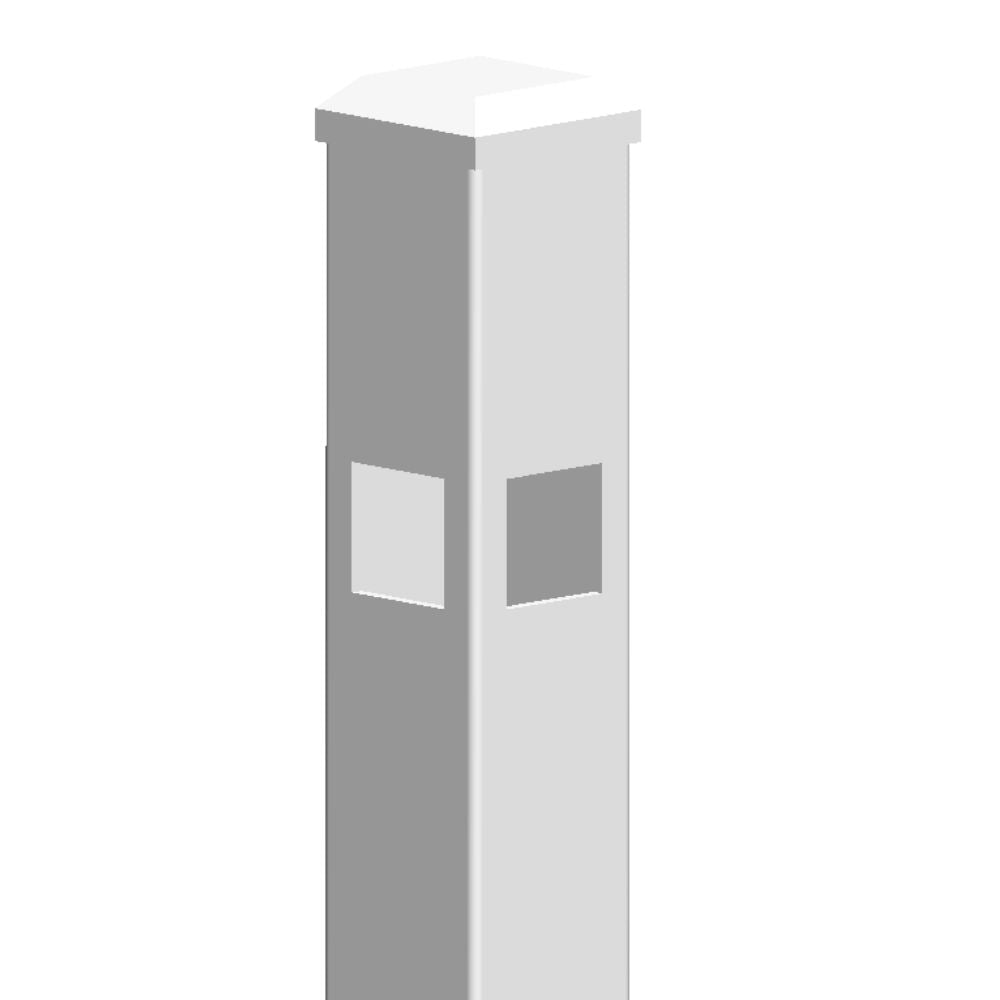 2" x 72'' Residential Corner Post Doggie Picket Spear Head (White)
