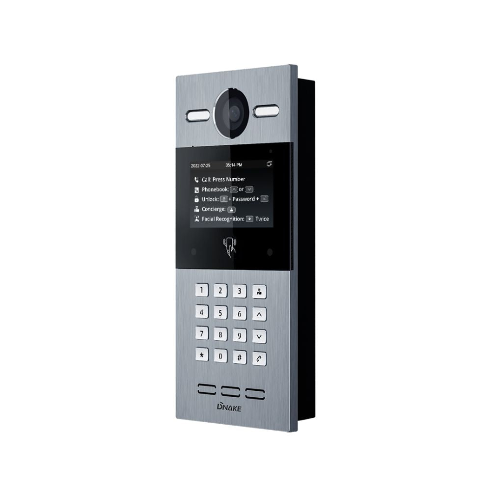 DNAKE S615 Smart Intercom System with 4.3" Screen and Physical Keypad, Facial Recognition, Weatherproof, Cloud-Based, PoE or 12V, Flush Mount with 5 App License