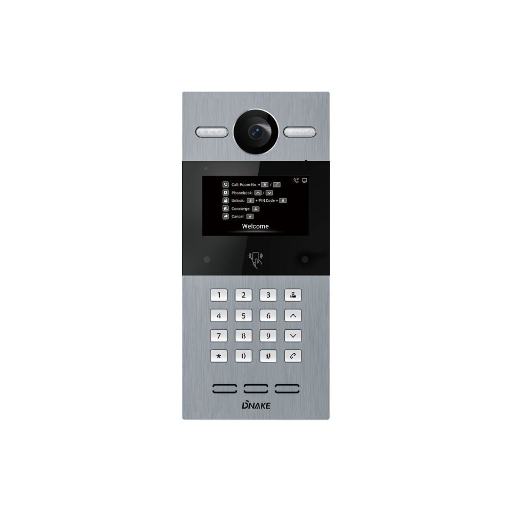 DNAKE S215 Smart Intercom System with 4.3" Screen and Physical Keypad, Weatherproof, Cloud-Based, PoE or 12V, Flush Mount with 5 App License