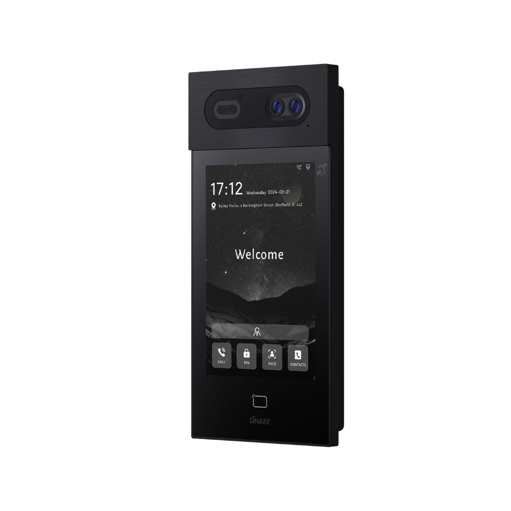 DNAKE S617 Smart Intercom System with 8” Touch Screen, Facial Recognition, Weatherproof, Cloud-Based, PoE or 12V, Flush Mount with 5 App License