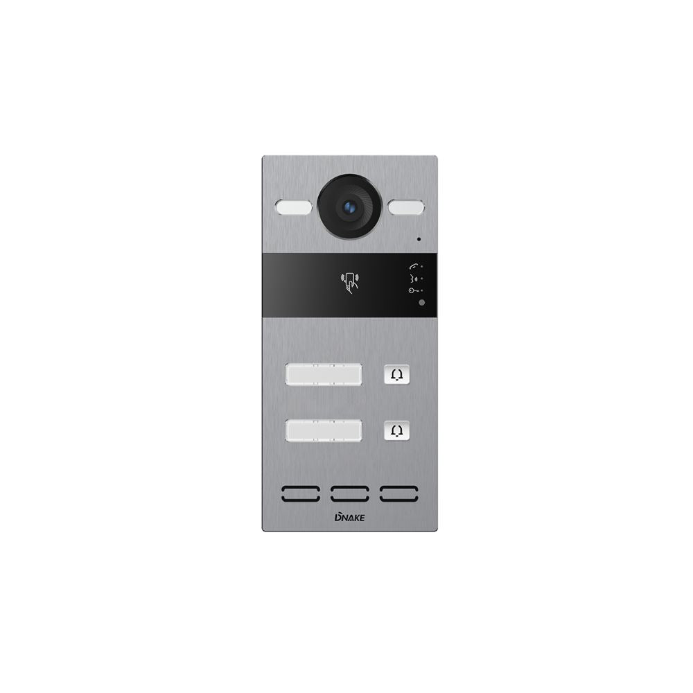 DNAKE S213M-2 Smart Intercom System with 2 Name Plate Call Buttons, Weatherproof, Cloud-Based, PoE or 12V, Flush Mount with 5 App License