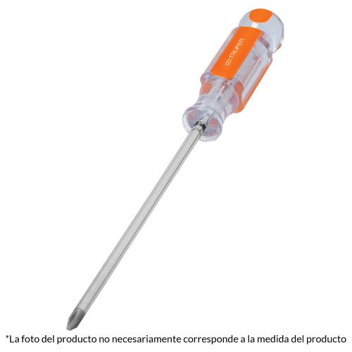 Truper 1/4x8" Phillips Screwdriver Transparent Handle #14080-2 Pack
