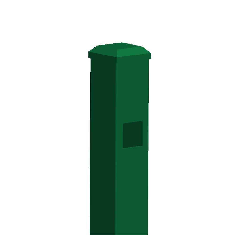 2" x 58" Residential Gate Post Full Double Picket Spear Head (Green)