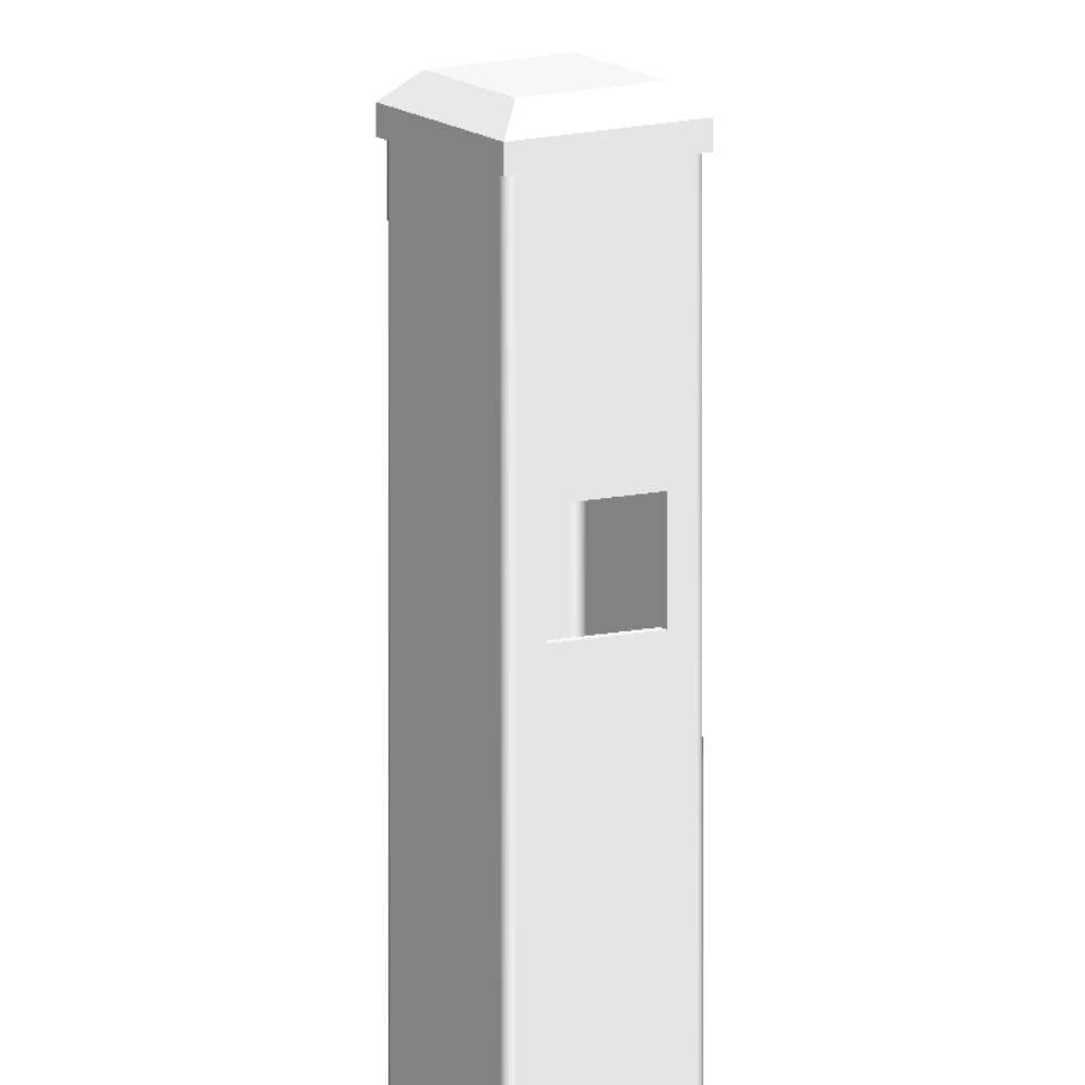 2" x 58" Residential Gate Post Doggie Picket Flat Head (White)