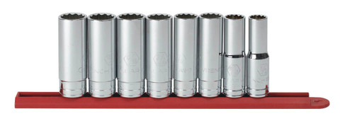 Gearwrench 8 Pc 1/2" Drive 12 Pt Deep SAE Socket Set (80713)