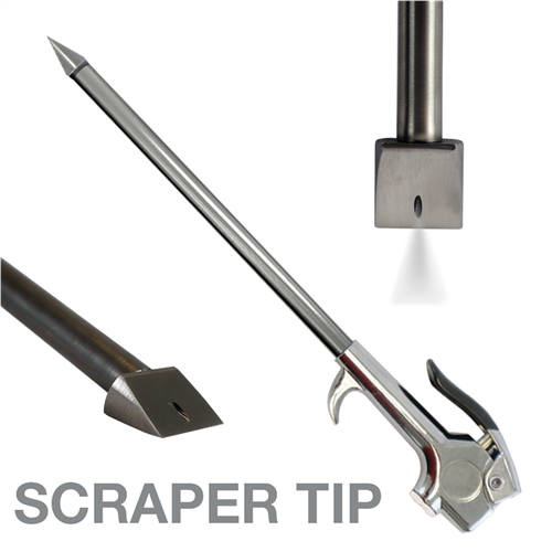 Innovative Products of America 8057The Air-Scraper Blow Gun combines air pressure and scouring action to remove and blow away stuck-on debris faster than other methods