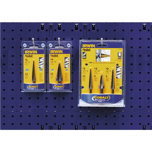 Irwin Industrial 4935673 Unibit Blue Wall 5 pc. Cobalt 1x1 Merchandiser