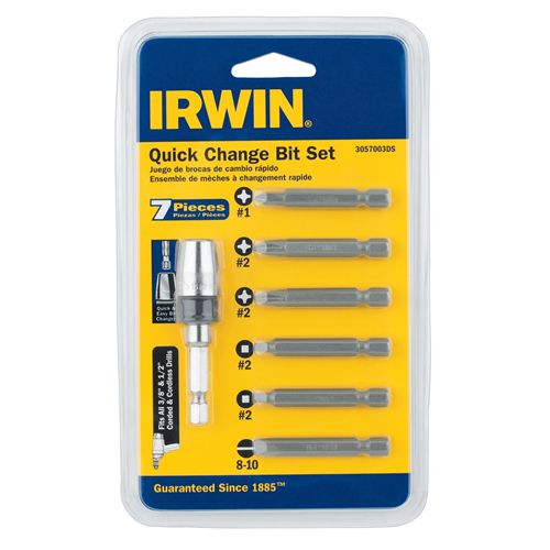 Irwin Industrial IWAF12-7 7 Piece Quick Change Bit Set