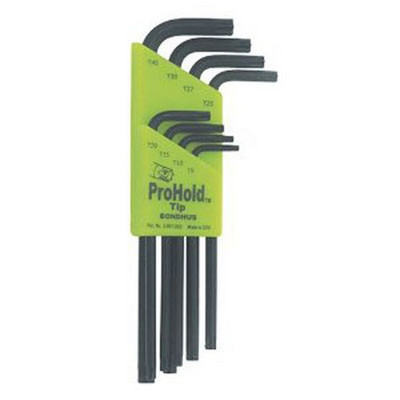 Bondhus 8pc T9-T40 Long ProHold Star Tip L-Wrench w/ProGuard (71834)