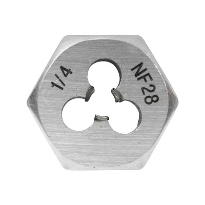 Irwin 1/4"-28 NF HCS 1" Flat Hexagon Fractional Die (6523ZR)