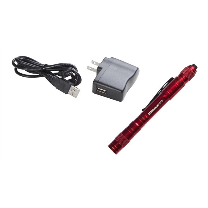 J S Products (steelman) 78733 SteelmanPro Rechargeable Penlight, Red