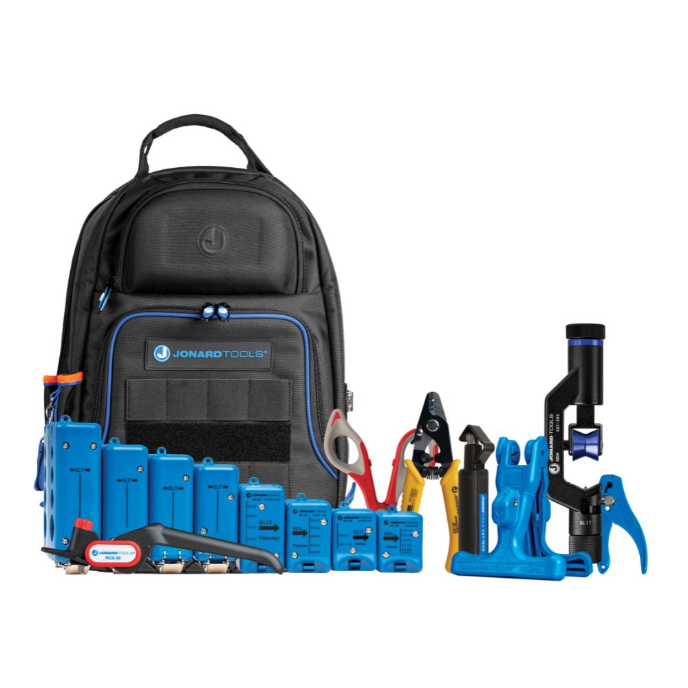 Jonard Tools Backpack Fiber Optic Mid Span Slit & Ring Tool Kit (1.2 mm-22.6 mm)+ | JON-TK-107B