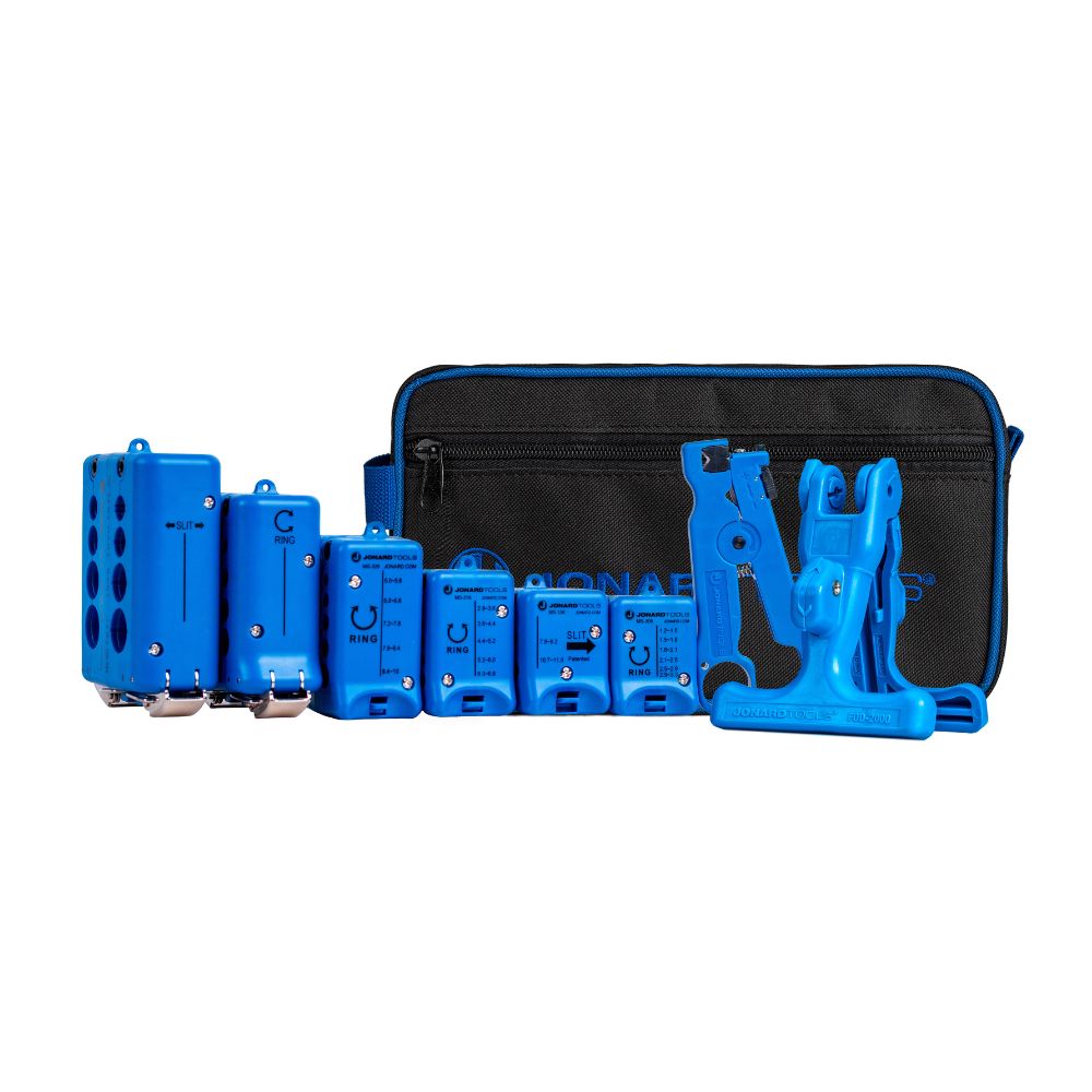 Jonard Tools Fiber Optic Mid Span Slit & Ring Tool Kit (1.2 mm-18.2 mm) | JON-TK-108