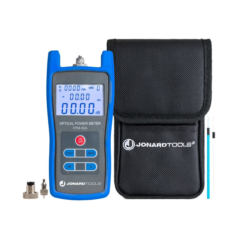 Jonard Tools Fiber Power Meter & Optical Light Source Kit (-50 to +26 dBm, Single-Mode) | JON-FPL-5050