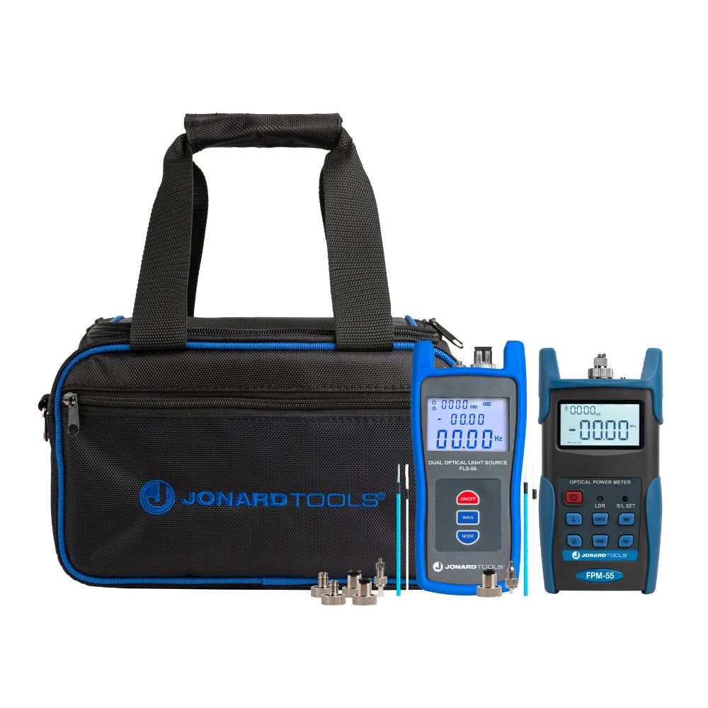 Jonard Tools Fiber Power Meter w/ Data Storage & SM/MM Optical Light Source Kit | JON-FPL-5555