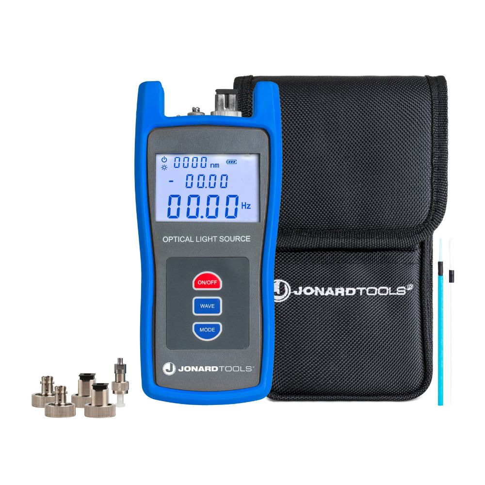 Jonard Tools Multi-mode & Single-mode Fiber Optic Light Source with FC/LC/SC (PC/UPC) Adapters | JON-FLS-55