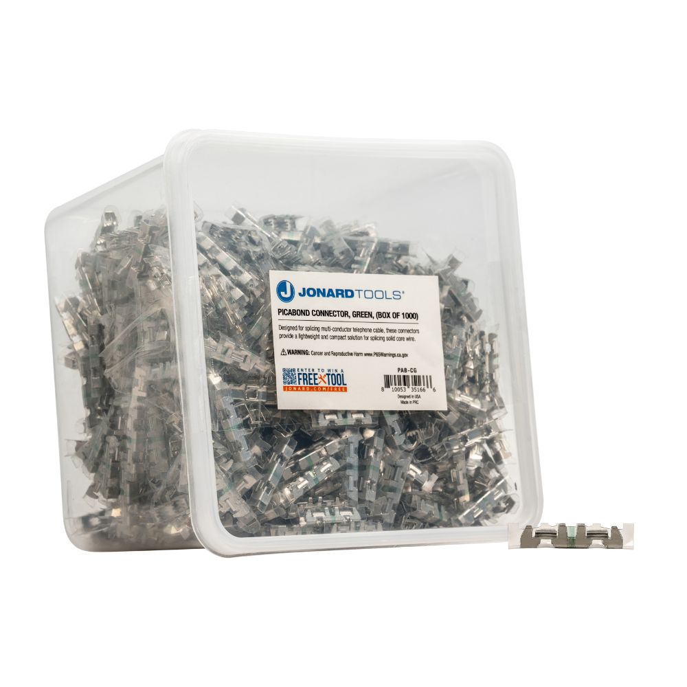 Jonard Tool Picabond Connector - Green (Box of 1000) | JON-PAB-CG