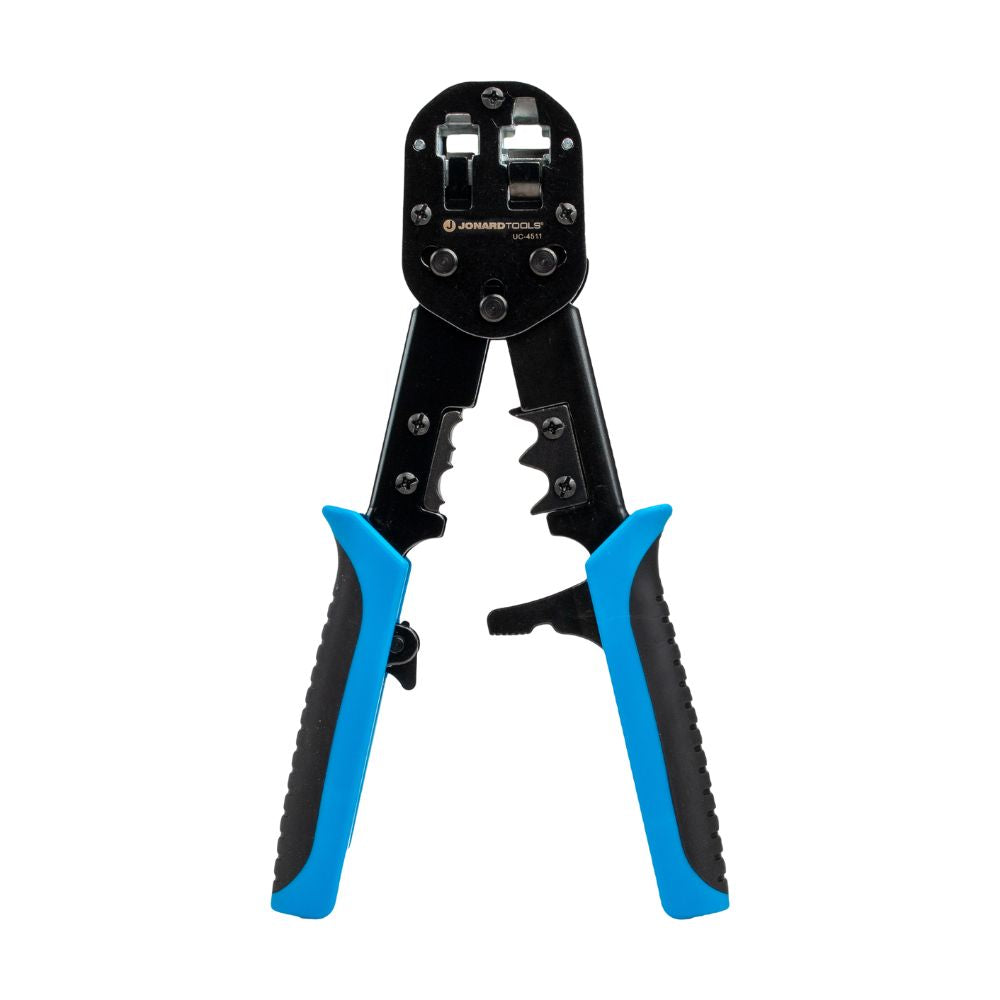 Jonard Tools RJ45 & RJ11/12 Modular Pass-through Crimper with Tail Crimping Slots | JON-UC-4511