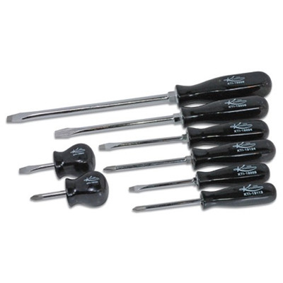 K Tool 8-Piece Screwdriver Set Black Handle Assortment (19000)