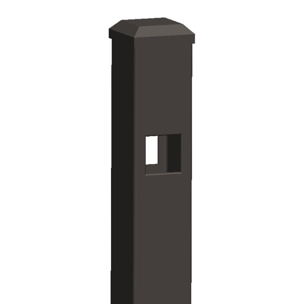 2" x 72'' Residential Line Post Full Double Picket Spear Head (Bronze)