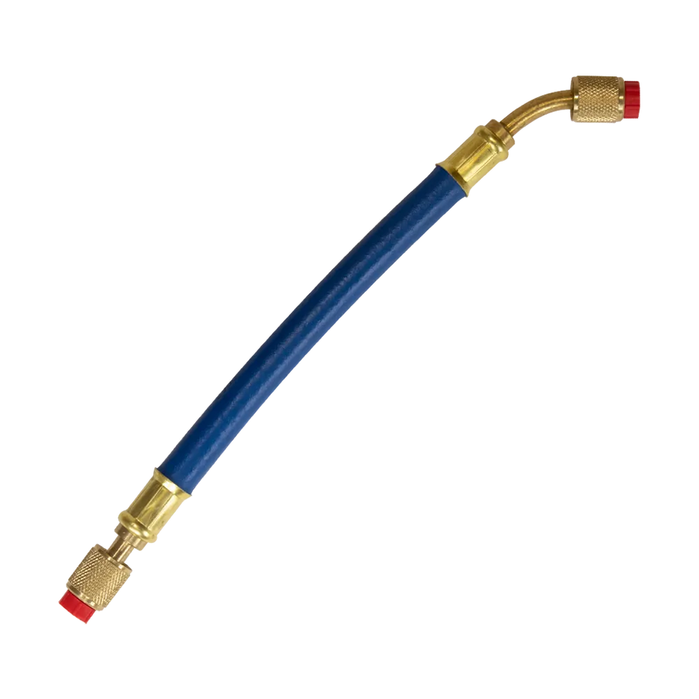 Appion MH380001BAB MegaFlow 3/8in Hose – 1 ft (1/4FL to 1/4FL-45°) Blue