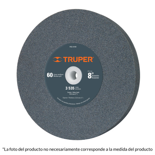 Truper 10 x 1-1/4" Grain 60 Aluminum Oxide Bench Grinding Wheel #12402