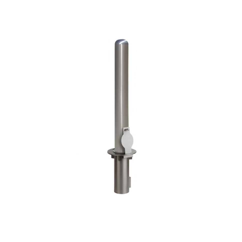 Post Guard 4" Stainless Steel Removable Steel Bollard with Embedment Sleeve | POS-RMB436SS-EMB4x12