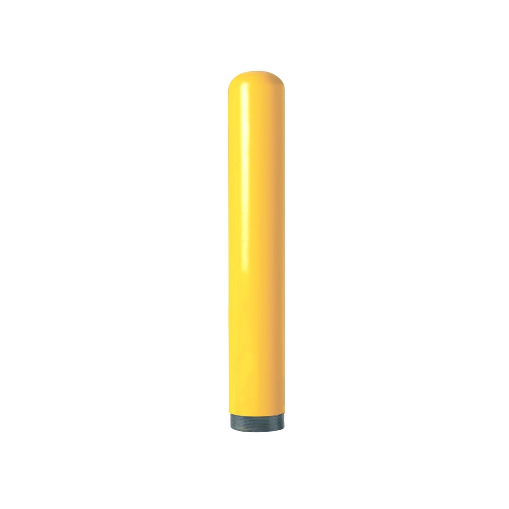 Post Guard 4"x32" Powder Yellow Coated Threaded Base Bollard | POS-ENCPC432