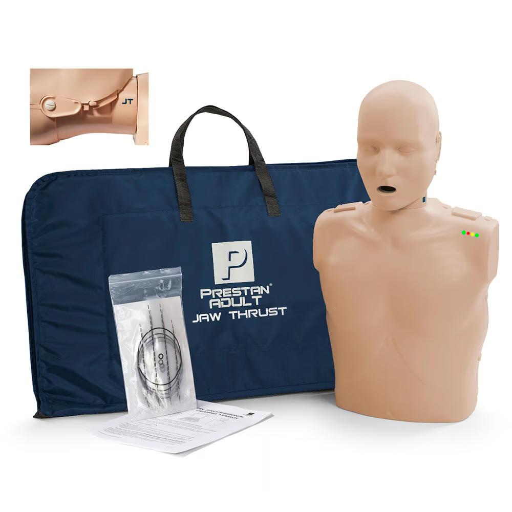Prestan Professional Adult CPR Training Manikin with Jaw Thrust and Monitor, Medium Skin Tone | CPR-PP-JTM-100M-MS