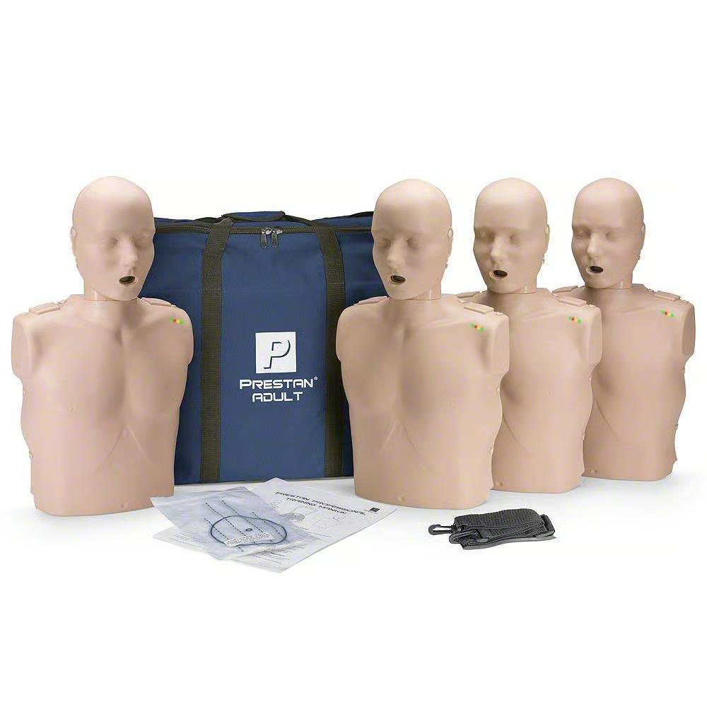 Prestan Professional Adult CPR Training Manikin with Monitor, Medium Skin Tone - Pack of 4 | CPR-PP-AM-400M-MS