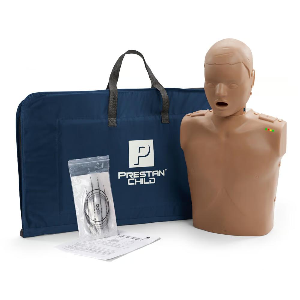 Prestan Professional Child CPR Training Manikin with Monitor, Dark Skin Tone | CPR-PP-CM-100M-DS