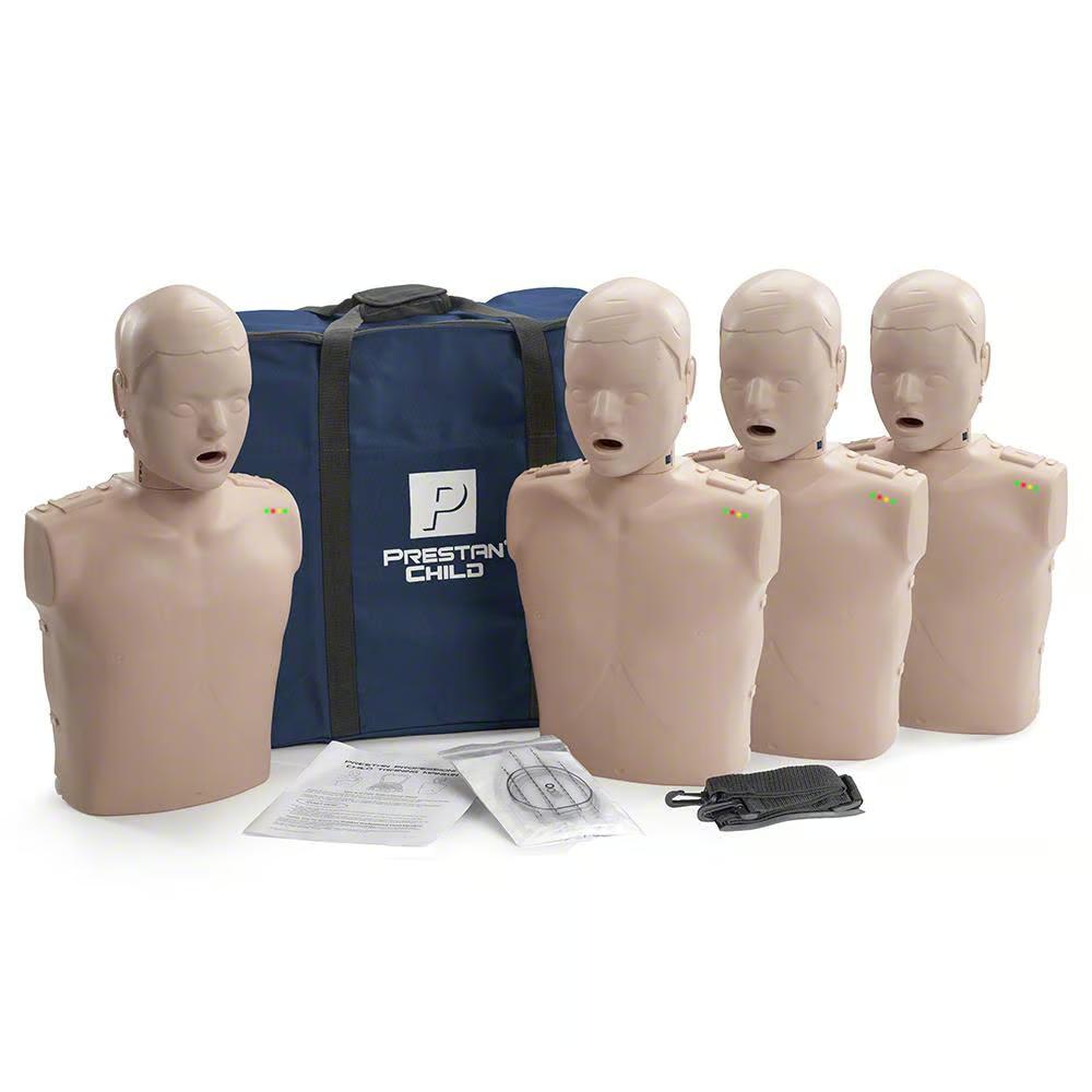 Prestan Professional Child CPR Training Manikin with Monitor, Medium Skin Tone - Pack of 4 | CPR-PP-CM-400M-MS