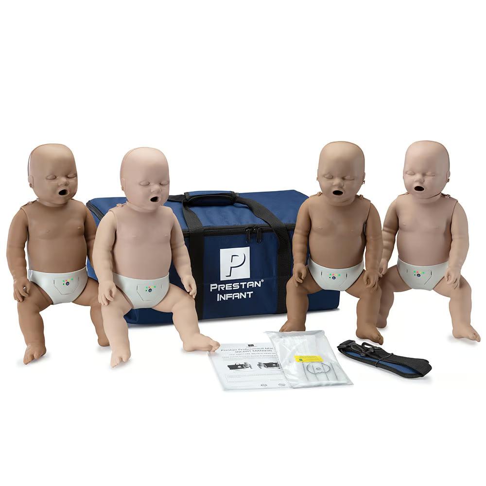 Prestan Professional Infant CPR Training Manikin with Monitor, Diversity Pack of 4 (2 Medium Skin/2 Dark Skin) | CPR-PP-IM-400M-MSDS