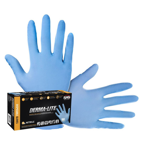 Box of 100 Derma-Lite Powdered Disp. Nitrile Gloves, XXL
