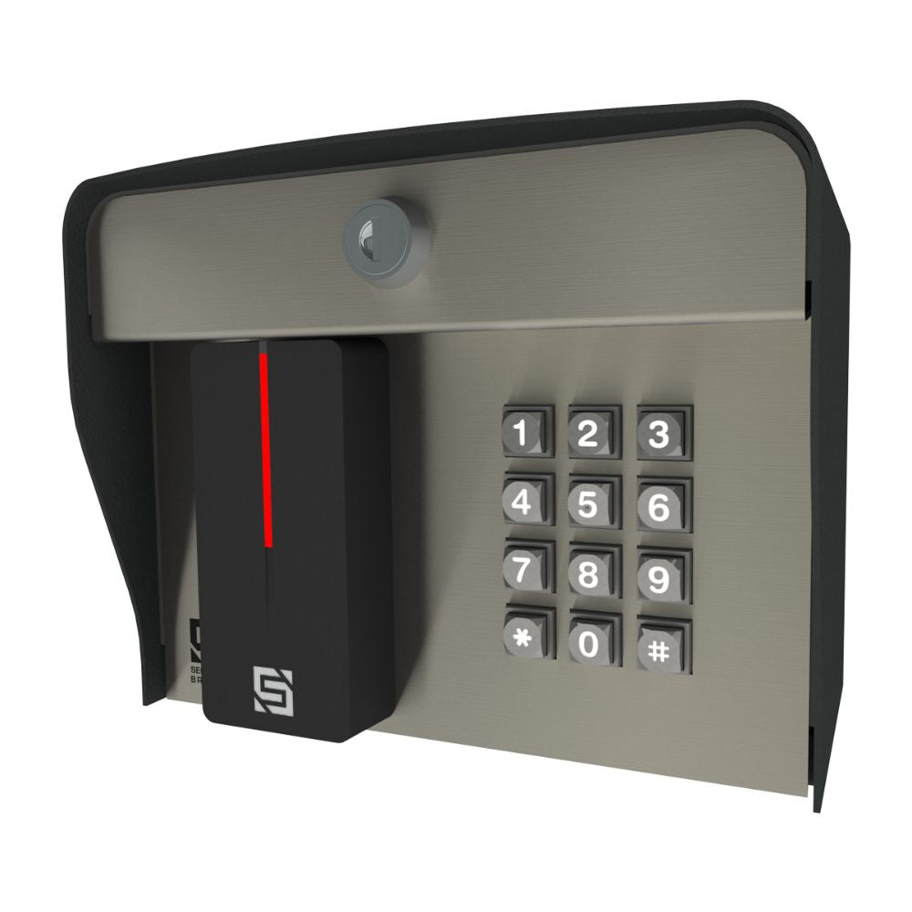 Security Brands Edge E3 SecurePass Keypad & Card Reader (Post Mount) - Smart Keypad and Card Reader with SecurePass Proximity Reader | SEC-27-230